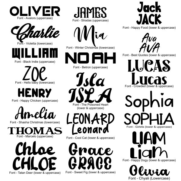 FONTS FOR PERSONALISATION