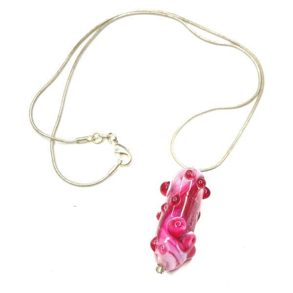Focal Quirky Pink Bead on Rope Necklace