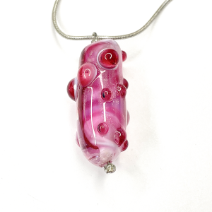 Focal Quirky Pink Bead on Rope Necklace