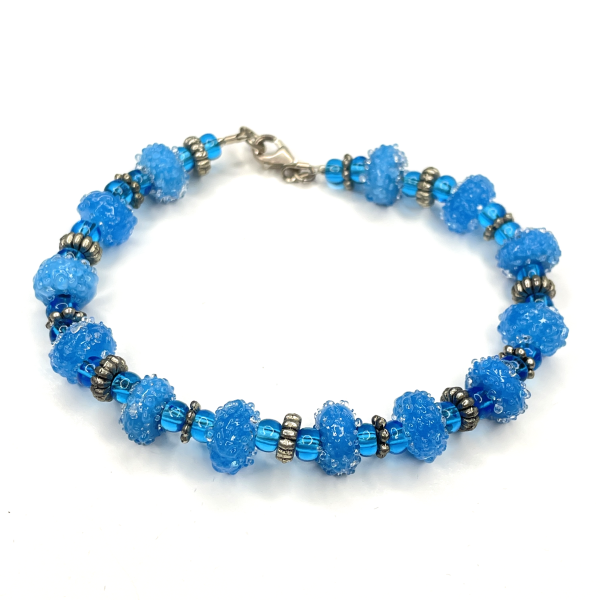Blue Glass Lampwork Bracelet